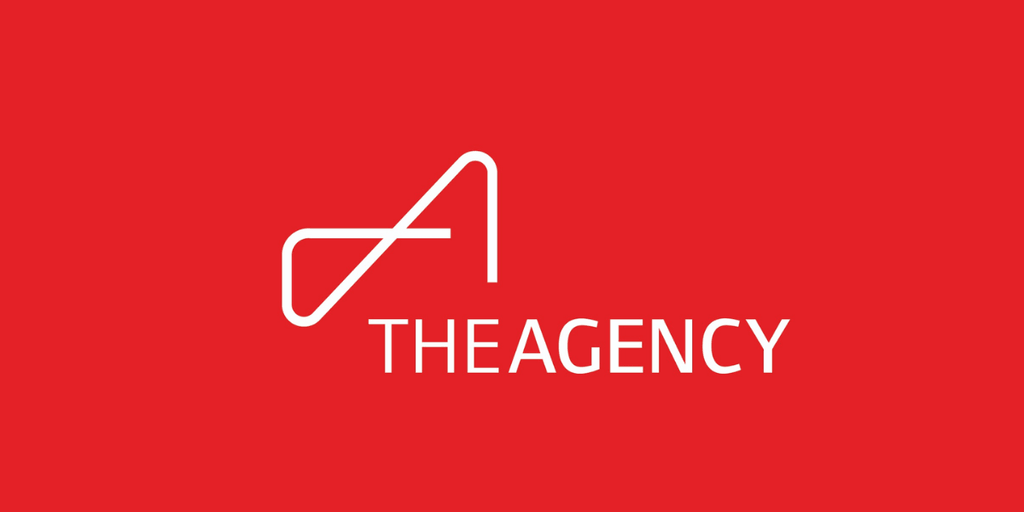 The Agency logo in white on a red background.